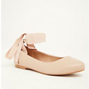 Torrid Tan Nude Lace Up Ballerina Flat Sz 8